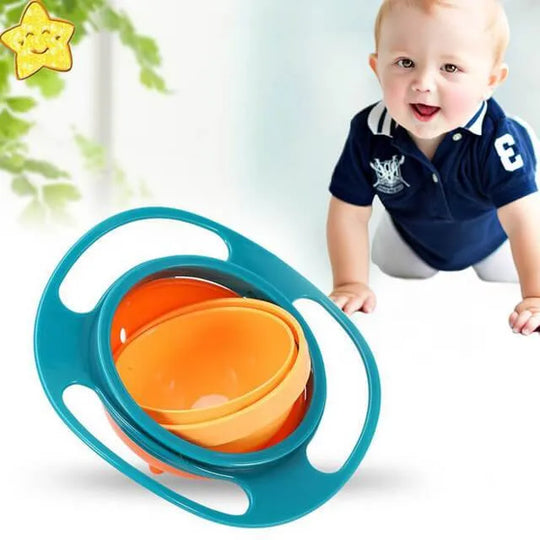 Rotatable 360° Baby Feeding Bowl - Non Spill Universal Gyro Bowl Dish