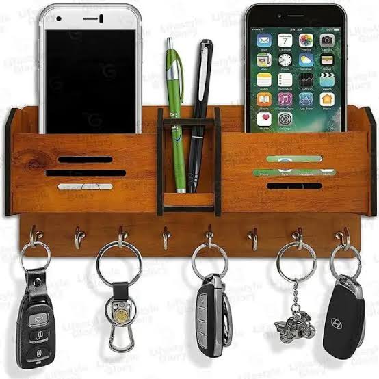 Wall Mount Keys,Pen And Mobile  Holder